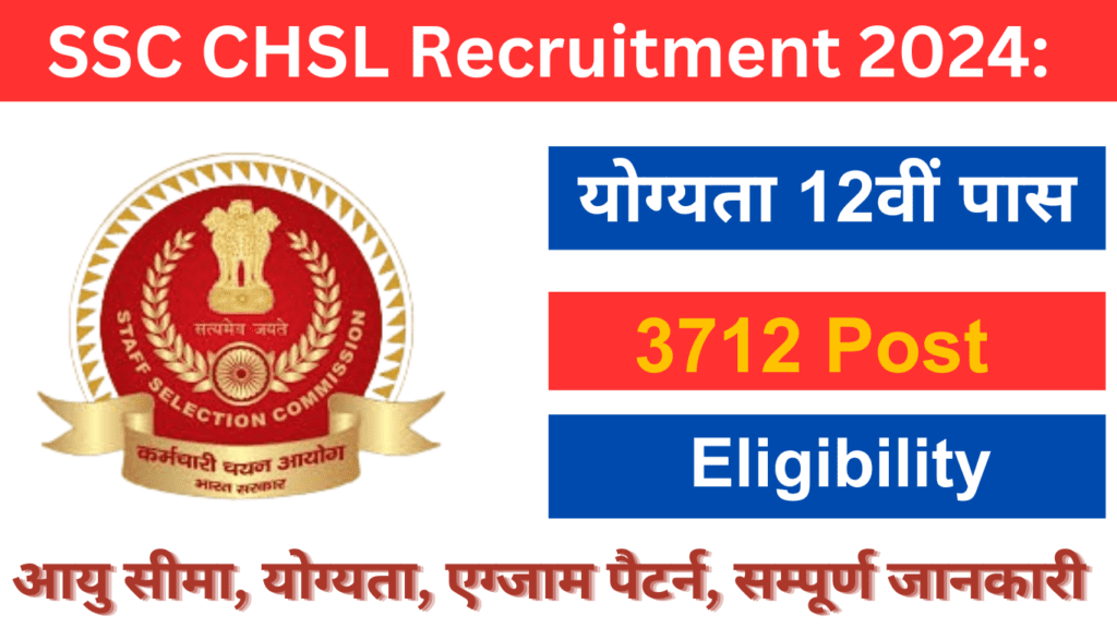 SSC CHSL 2024:  एसएससी सीएचएसएल भर्ती 2024  SSC CHSL Recruitment 2024: 